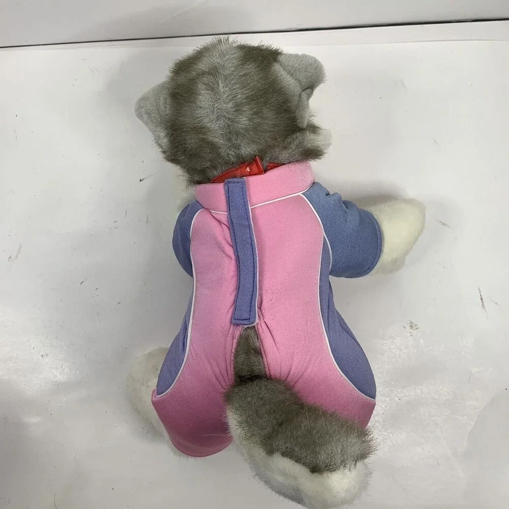 Build A Bear‎ Husky Malamute Eskimo Puppy Dog Plush Swimsuit Collar & Tag 17